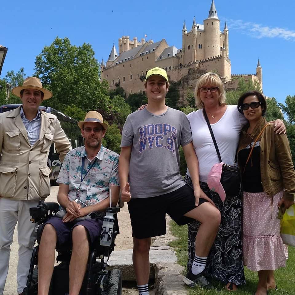 Australian family on a day tour organized for them in Segovia